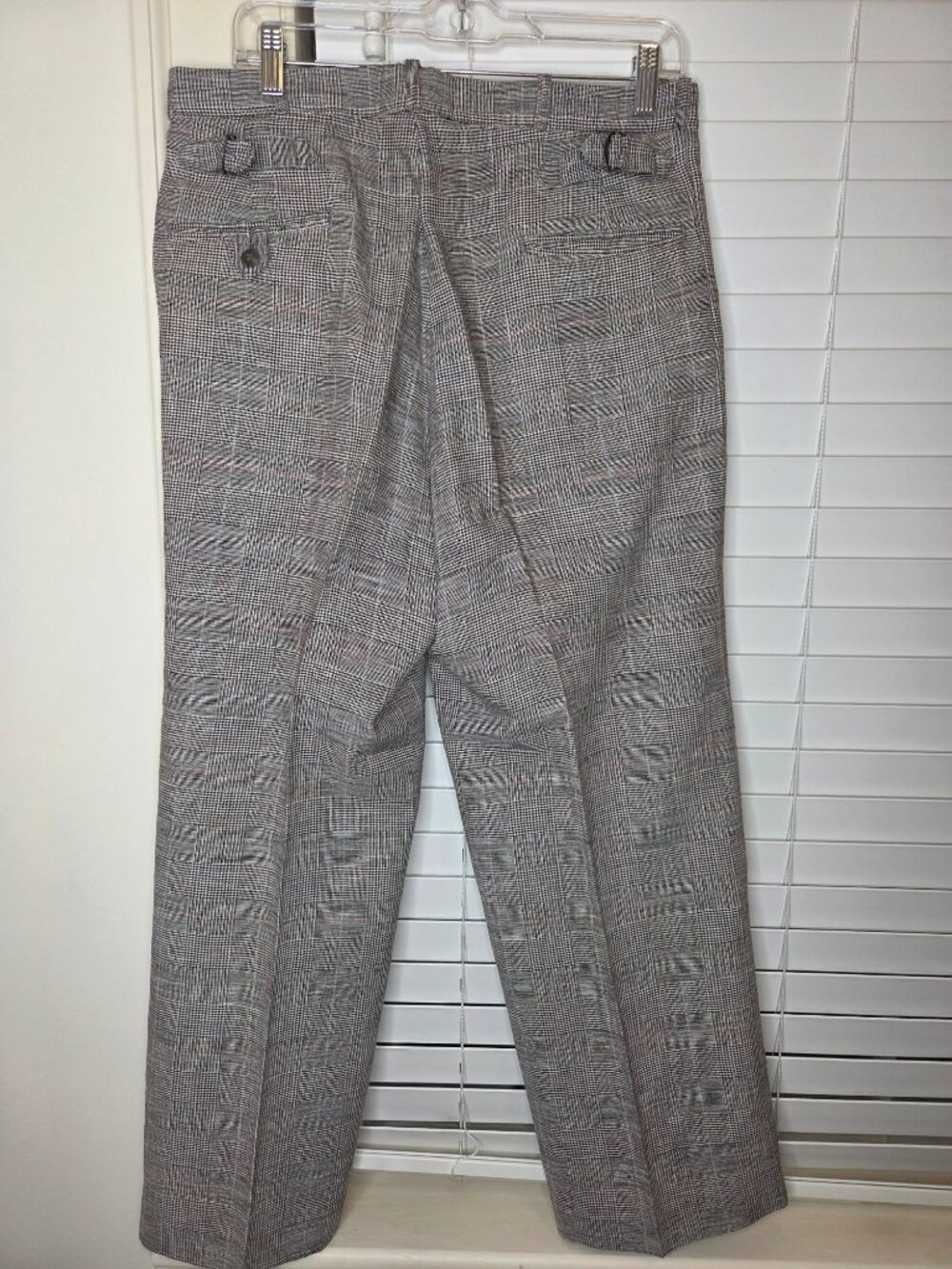 VTG Polo Ralph Lauren Mens Plaid Pants Pleated Blend Dress 34 x36 USA Made - Picture 3 of 7